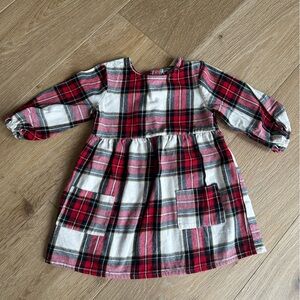 Plaid Long-Sleeve Kids Dress